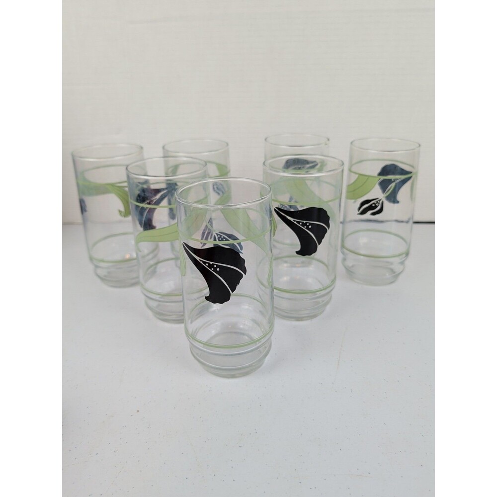 Set Of 7 Corelle Black Orchid 14 oz Tumblers